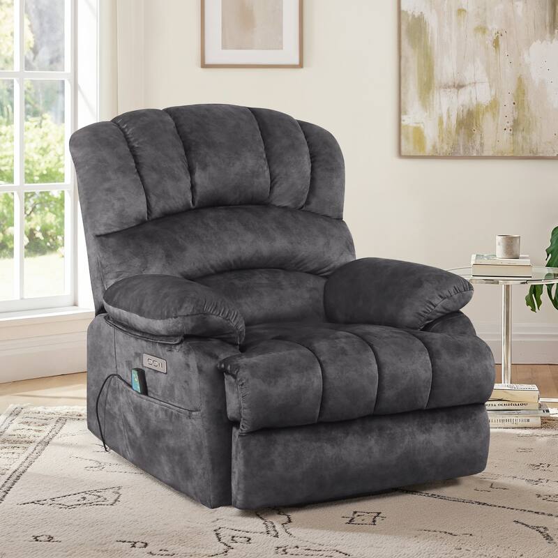 Electric Recliner Chair Lift Recliner with Heat and Massage for Adults - Dark Gray