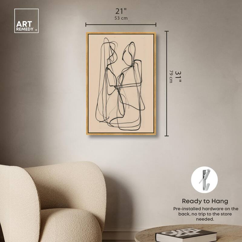 Embrace of Lines I Canvas by Art Remedy