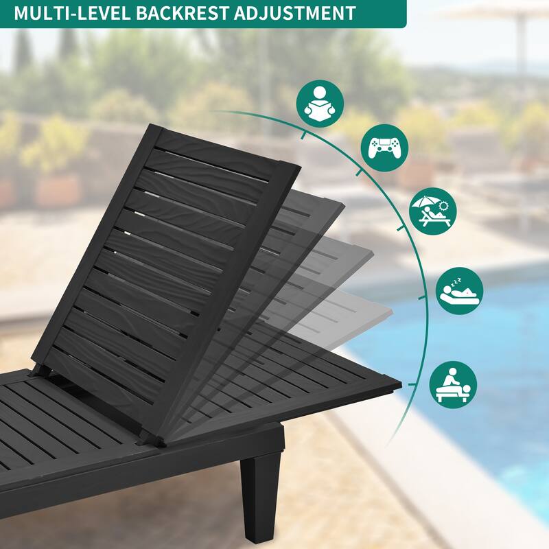 74.5'' Outdoor Lounge Chairs with Cushion ( Set of 2 ) - N/A