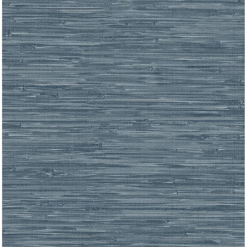 A-Street Prints Exhale Indigo Woven Faux Grasscloth Wallpaper