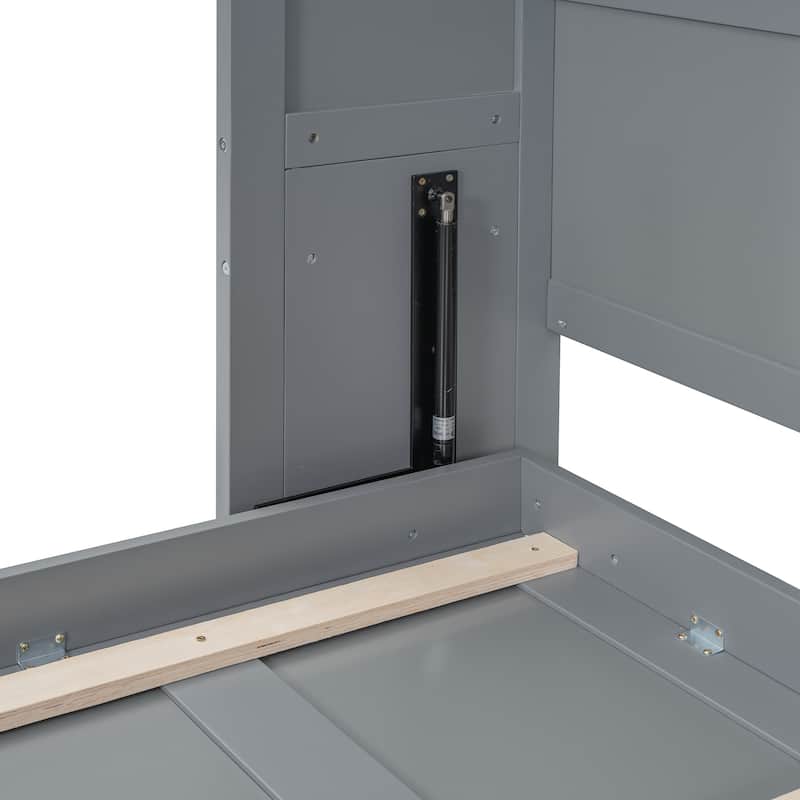 Queen Murphy Bed with Foldable Design Top Shelves and USB Convenient Storage