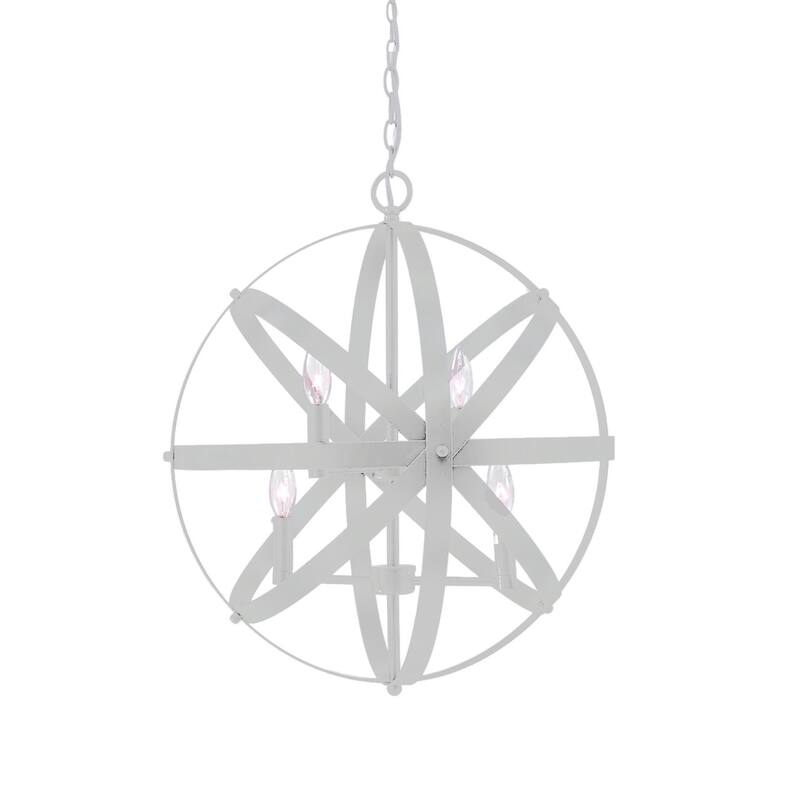 4-Light Chrome Iron Cage Chandelier