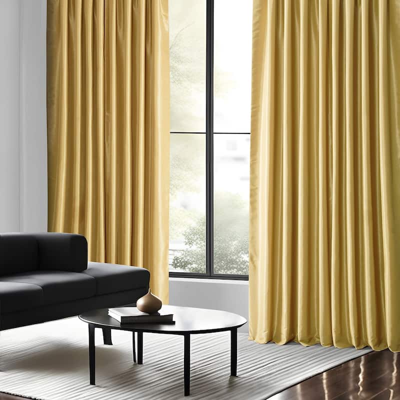 Exclusive Fabrics Vintage Textured Faux Dupioni Silk Room Darkening Curtains (1 Panel)