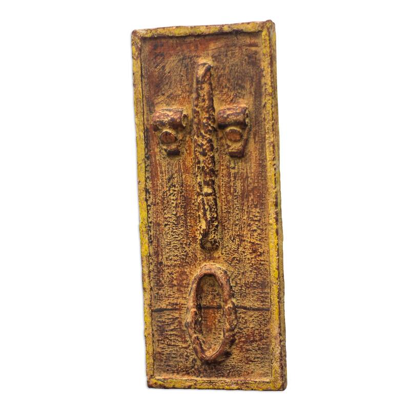 Novica Handmade Fine Face Wood Relief Panel