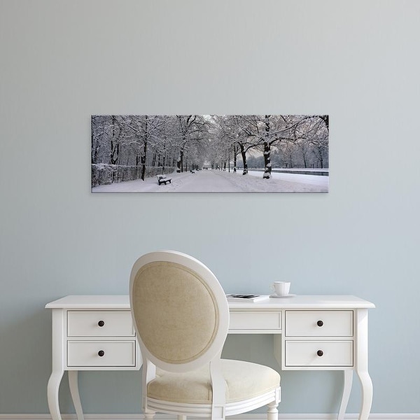 Easy Art Prints Panoramic Images's 'Fresh Snow Nymphenburg Germany' Premium Canvas Art