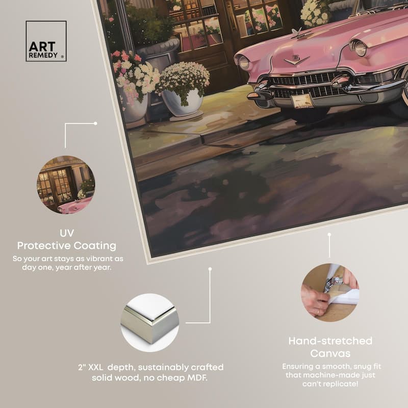 Classic Car Store Visit Canvas by Art Remedy