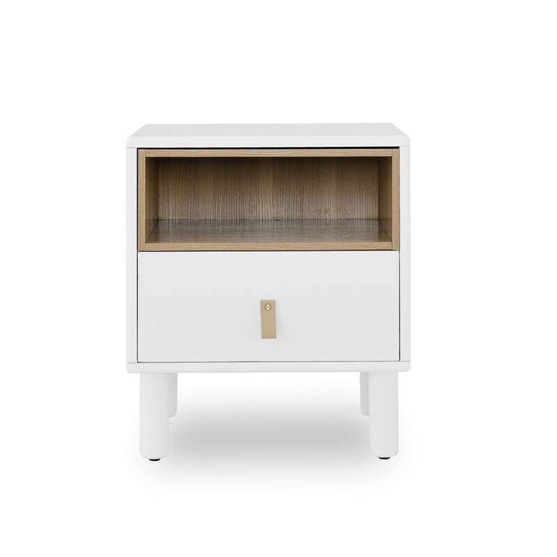 Modern Woode Bedside Table with Drawer and Legs