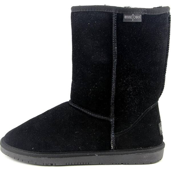 Shop Minnetonka Olympia Short Boot Women Round Toe Suede Black