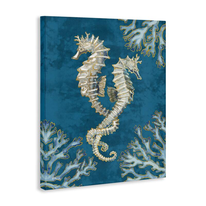Stupell Intertwined Seahorses Playa Sealife Stretched Canvas Wall Art, Design by Paul Brent