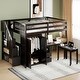 preview thumbnail 22 of 55, Full Loft Bed with Stairs, Built-in Desk & 5-in-1 Storage