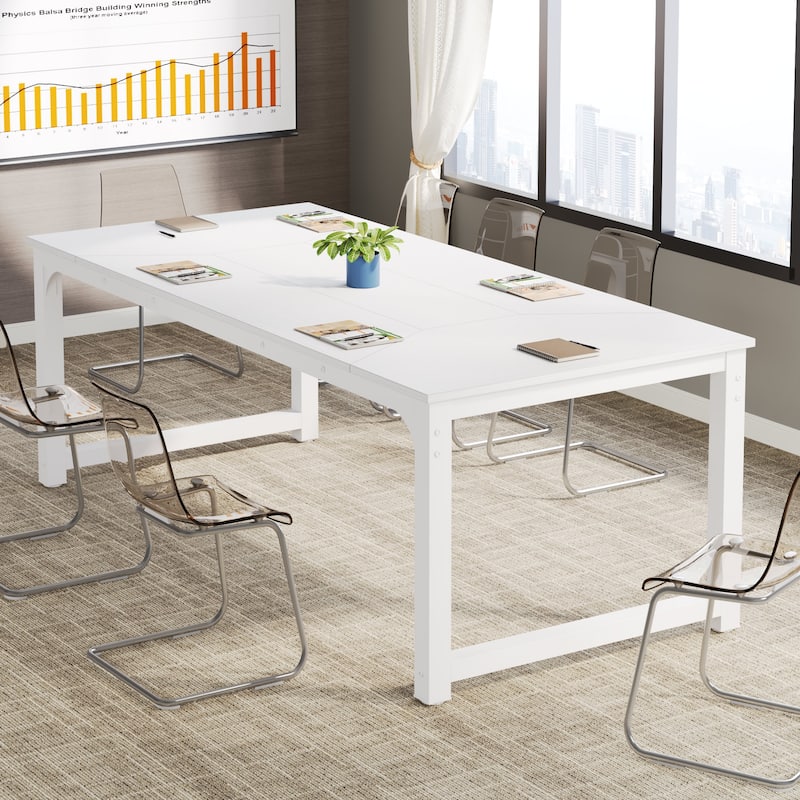 6.5FT Modern Conference Table for Meeting Room, Home Office - 78.9" L x 39.3 W x 30.3" H