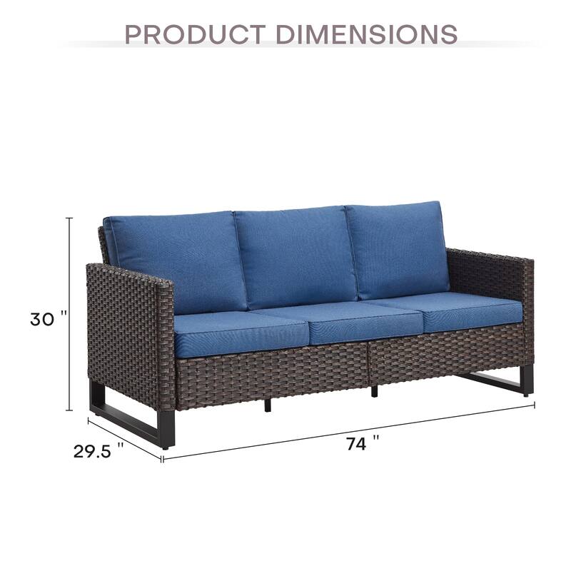 Gymojoy 6-Piece Wicker Outdoor Sofa Ottoman Set Weather-resistance