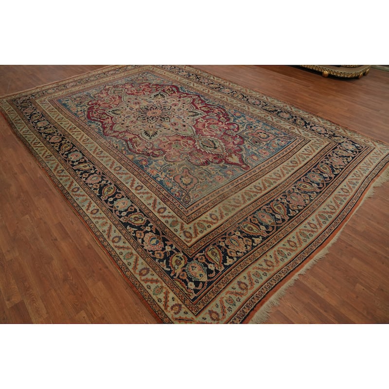 Hand Knotted Oriental 100% Wool Carpet Traditional Floral Pink Dorokhsh Area Rug - 14' 4'' X 9' 6''