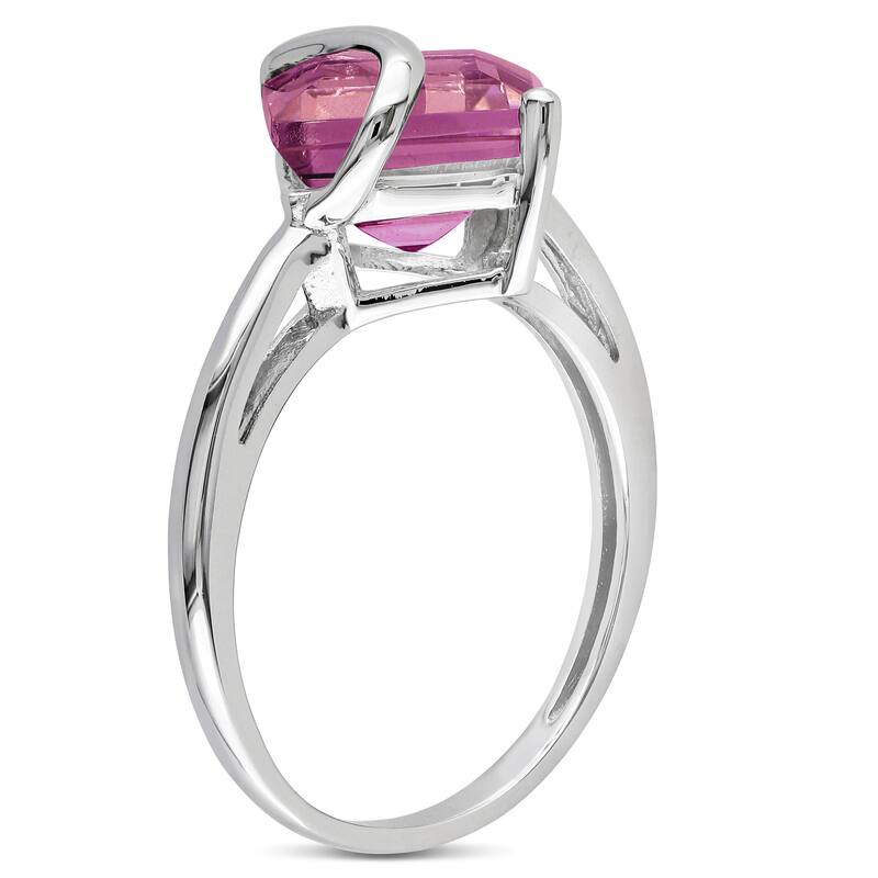Miadora 3 1/4ct TGW Pink Sapphire Solitaire Ring in Sterling Silver