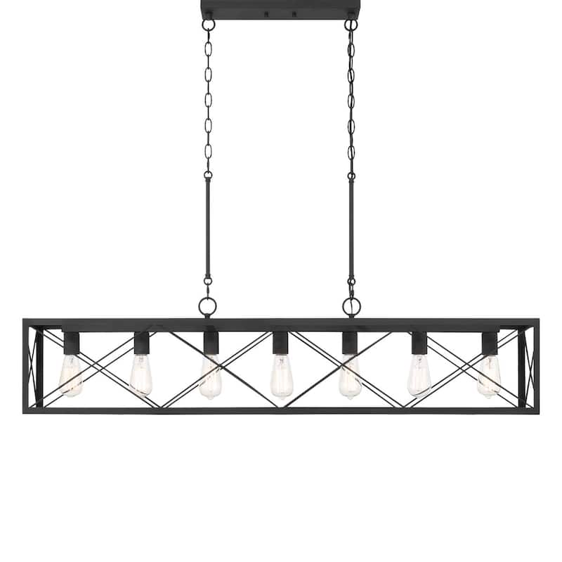 Kiro 5-light Farmhouse Linear Chandelier Faux Wood Dining Lighting with UL Certified - 36''