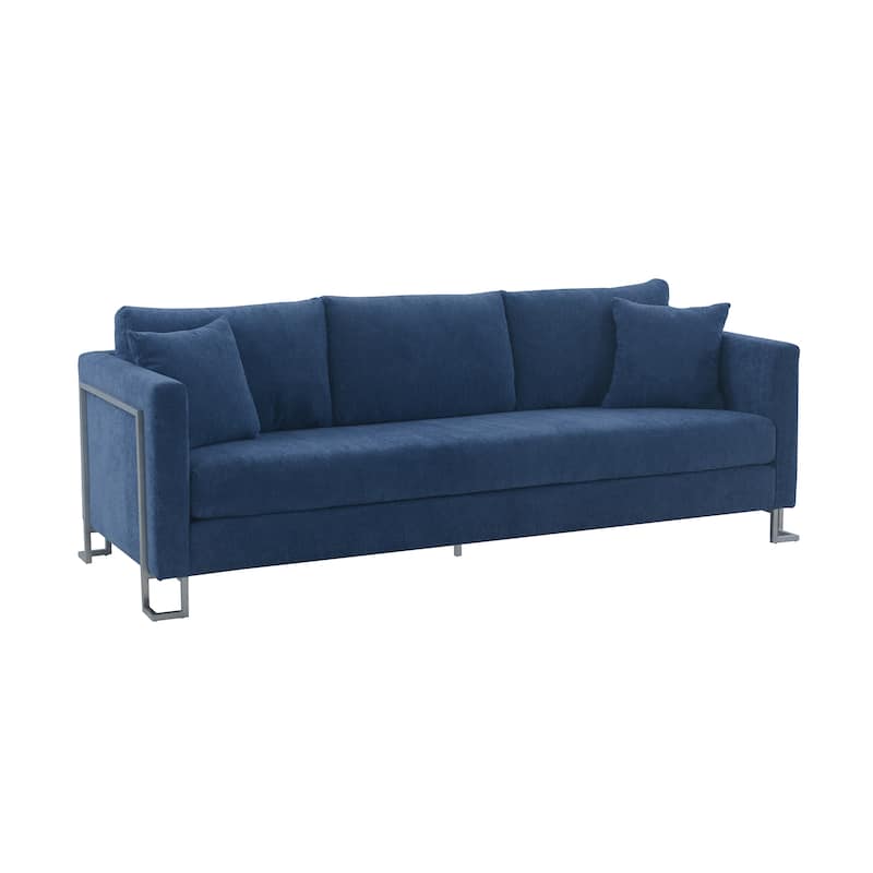 Heritage Fabric Sofa with Brushed Stainless Steel Legs
