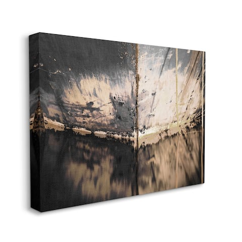 Stupell Industries Abstract Boat Underside Reflection Distressed Murky Lake Canvas Wall Art - Black
