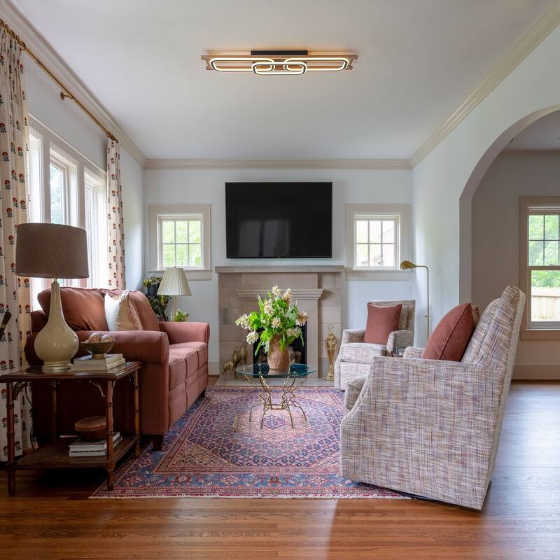 Modern Farmhouse Rectangle LED Semi Flush Mount