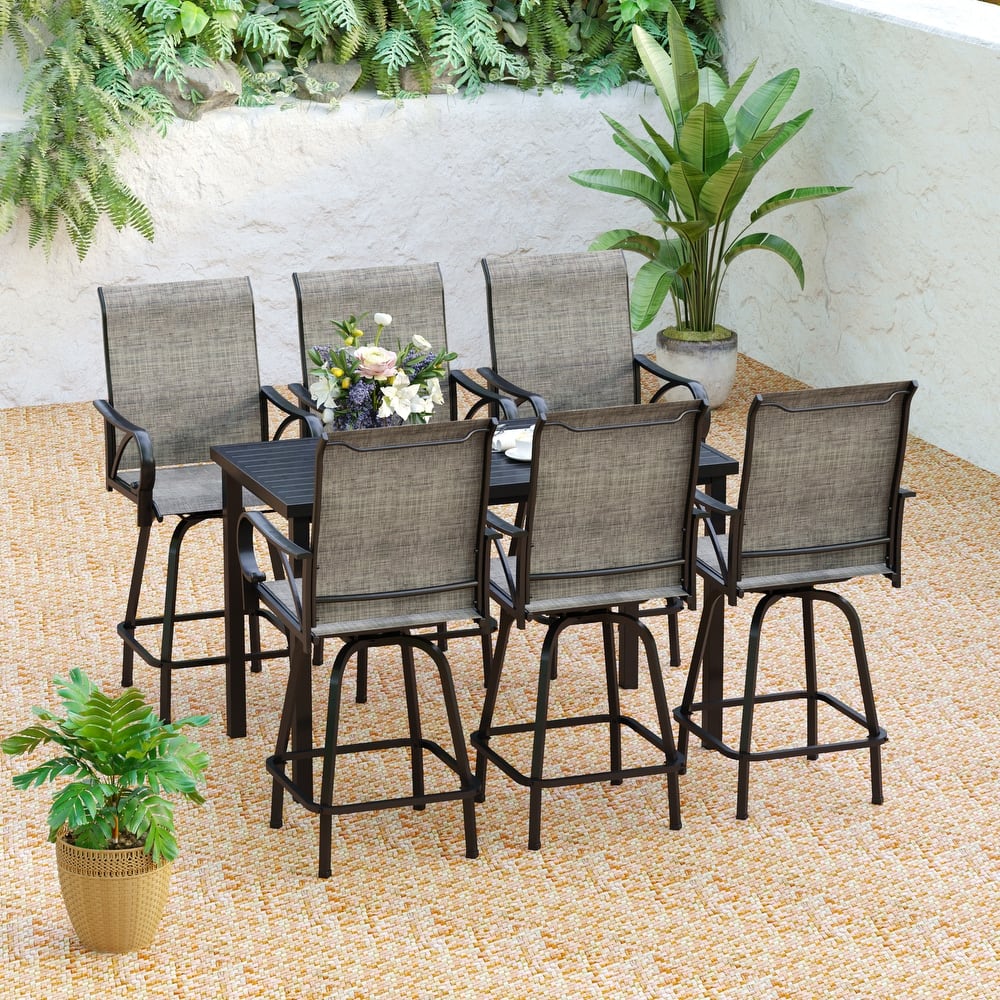 MAISON ARTS Swivel Patio Bar Stools High Bar Stool Set 2/4/6