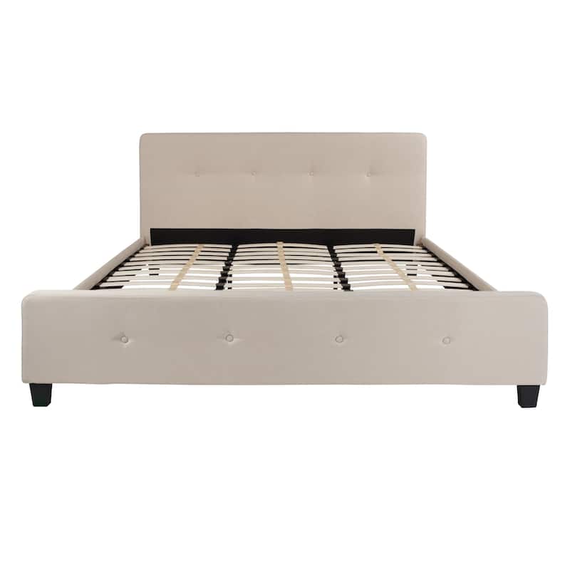 Tufted Platform Bed with 10 Inch Pocket Spring Mattress
