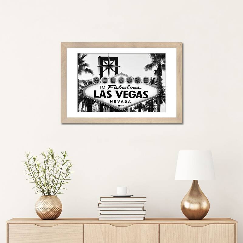 iCanvas "Black Nevada Series - Welcome To Fabulous Las Vegas Nevada" by Philippe Hugonnard PFA