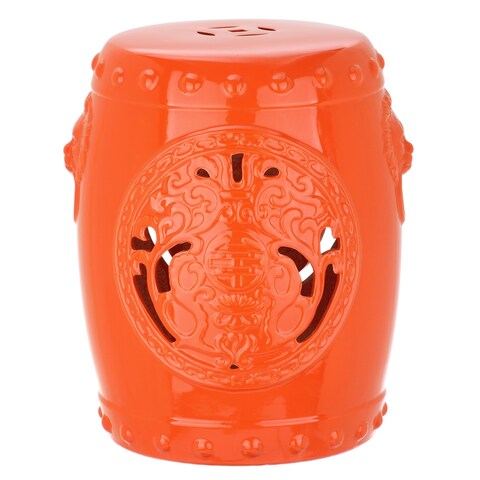 Dragon Coin Indoor/Outdoor Garden Patio Stool, Orange