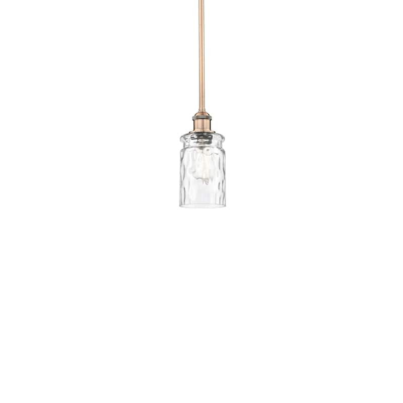 Innovations Lighting 616-1S-10-5 Candor Pendant Candor 5" Wide Mini - Antique Copper / Clear Waterglass