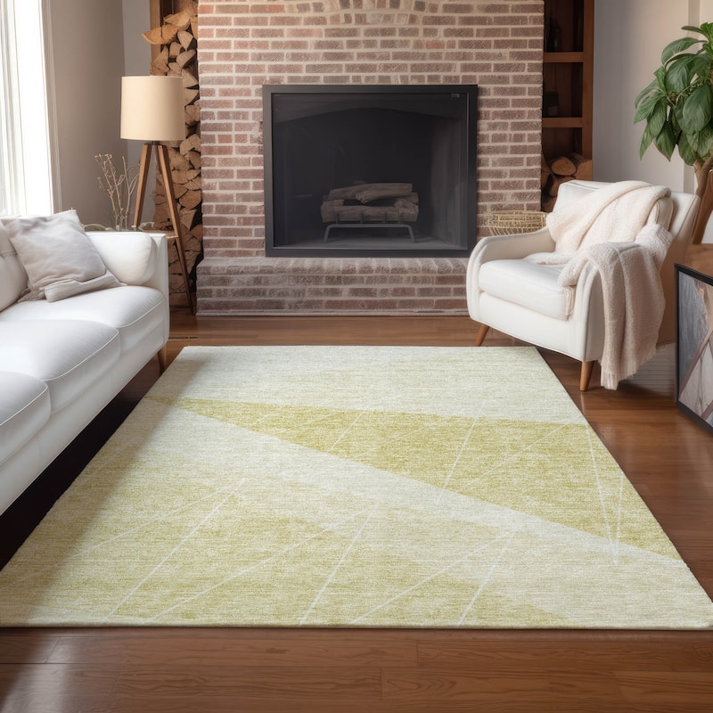 Machine Washable Indoor/ Outdoor Chantille Modern Prism Rug
