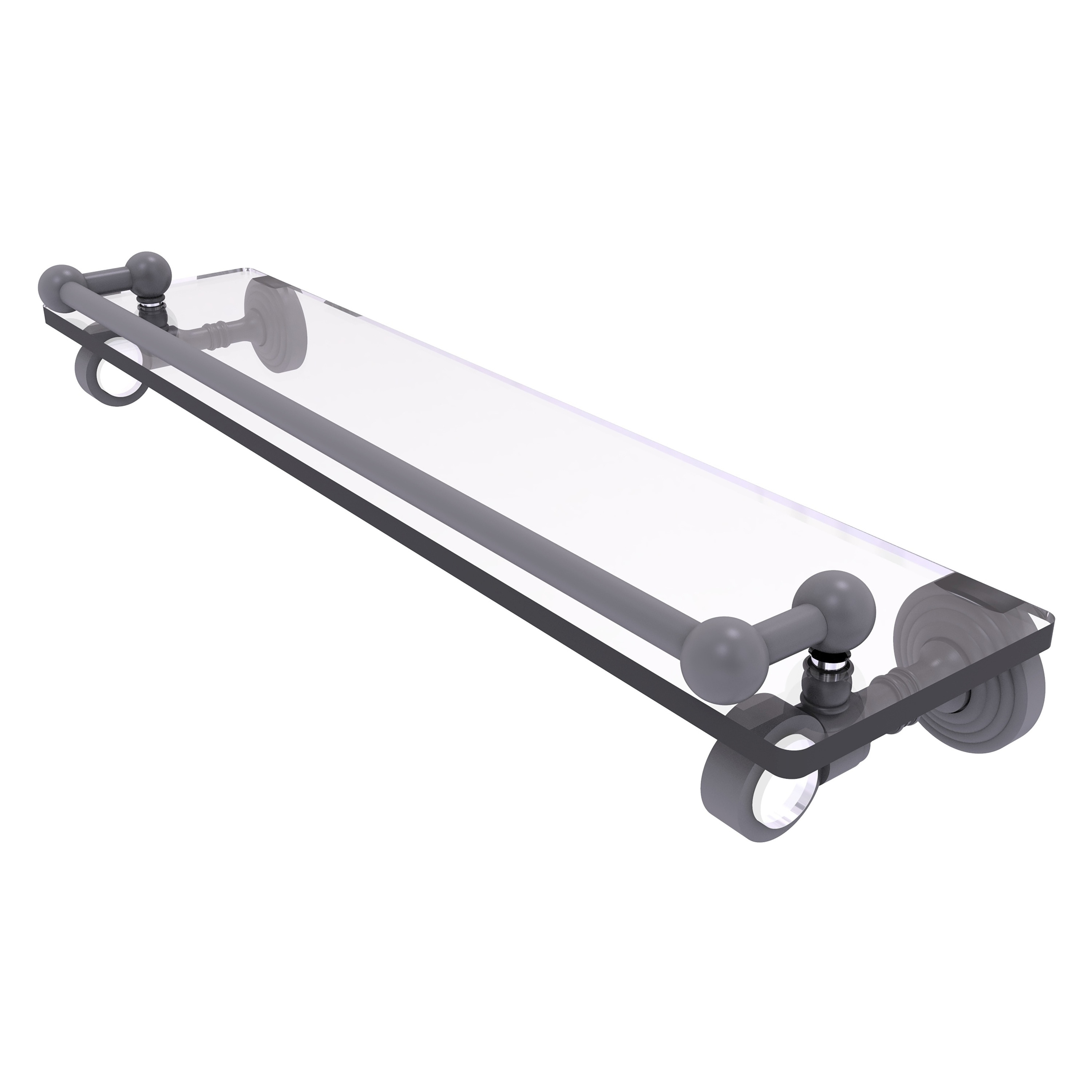 Allied Brass Pacific Grove Collection 16 Inch Glass Shelf with Gallery Rail