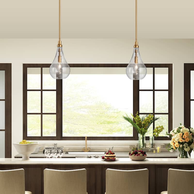 Marro Modern Farmhouse Mini Pendant Seeded Glass Teardrop Islands Lights Kitchen Dining Room