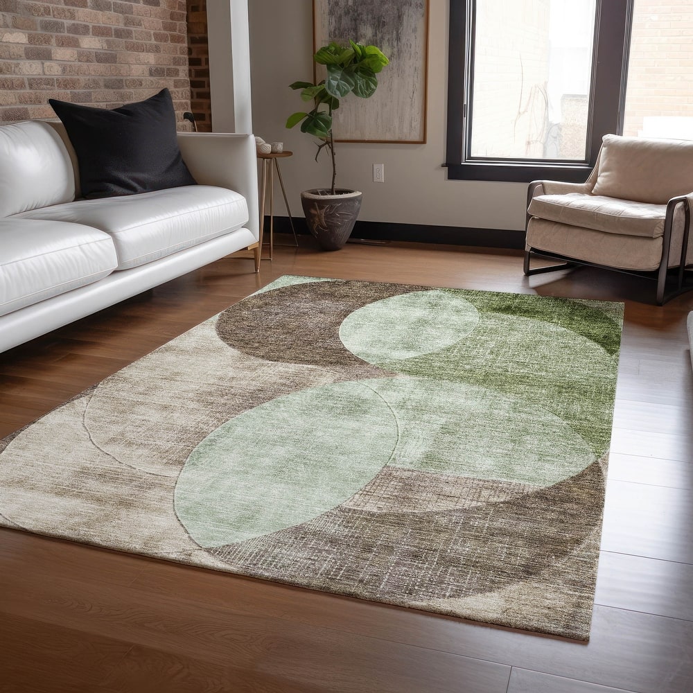Machine Washable Indoor/ Outdoor Contemporary Deco Chantille Rug