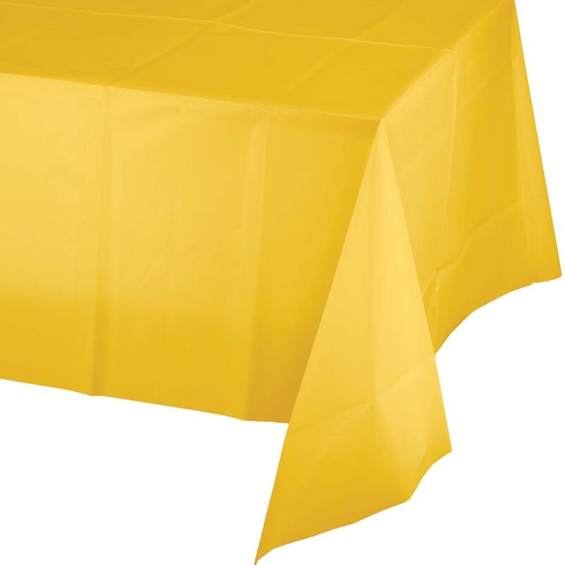 12 School Bus Yellow Plastic Banquet Party Table Covers 108'