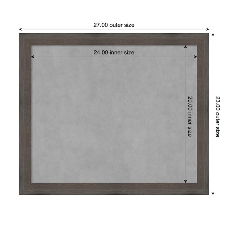 Amanti Art Hardwood Chocolate Narrow Framed Magnetic Board - Board Size 24x20