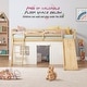 preview thumbnail 10 of 13, COSTARS Kids Loft Bed with Slide and Ladder, Solid Wood Twin Loft Bed with Tent and Guardrails
