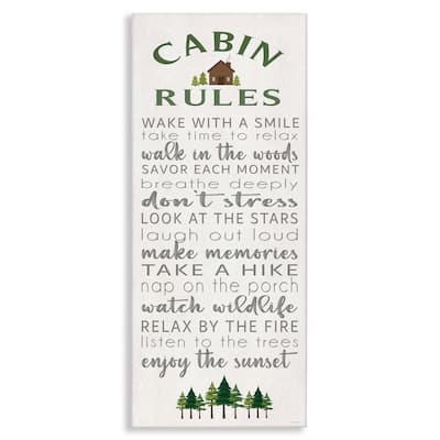 Stupell Fun Rustic Cabin Rules Canvas Wall Art Design By Seven Trees Design