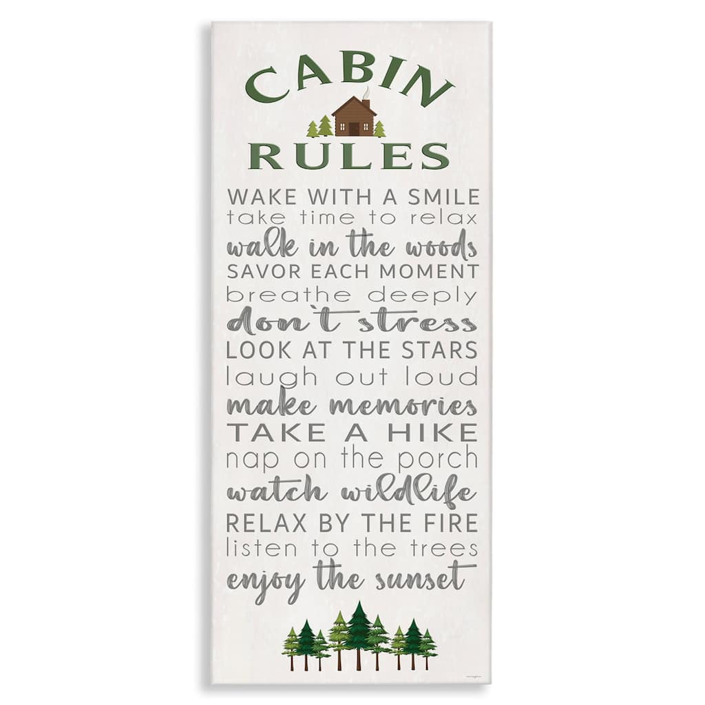 Stupell Fun Rustic Cabin Rules Canvas Wall Art Design By Seven Trees Design