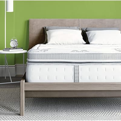 Classic Brands Gramercy Cool Gel Memory Foam and Innerspring Hybrid 14-Inch Euro Pillow Top Mattress