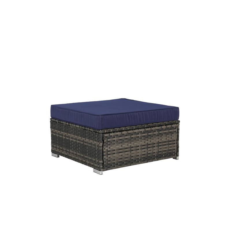 8-Piece Sectional Sofa Set with Washable Cushions & Glass Table