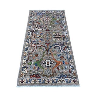 Shahbanu Rugs Moon Gray Hand Knotted Bidjar Garus Design Fine Aryana ...