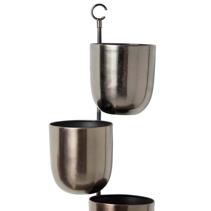 Metal Indoor Outdoor Layered Indoor Outdoor Wall Planter - Gold, Silver, Black, White - Roche River Decor