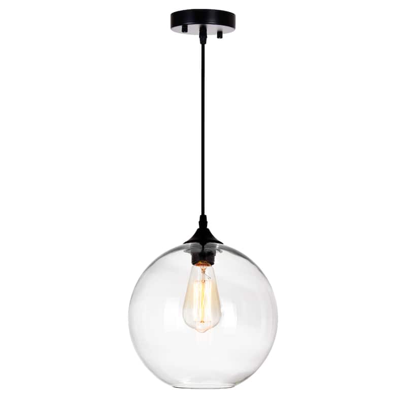 Glass 1 Light 10in Clear Down Mini Pendant - Clear
