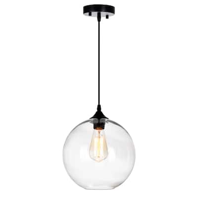 Glass 1 Light Down Mini Pendant With Finish - Clear