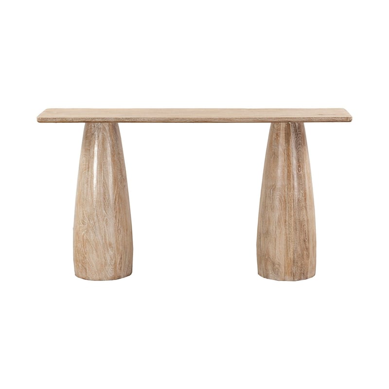 Kenzo 59" Mango Wood Console Table, Light Brown