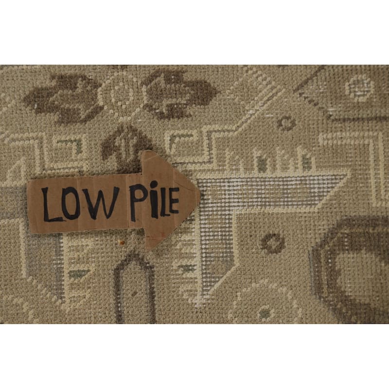 Geometric Tabriz Vintage Persian Rug Handmade Traditional Wool Carpet - 9'5" x 13'0"