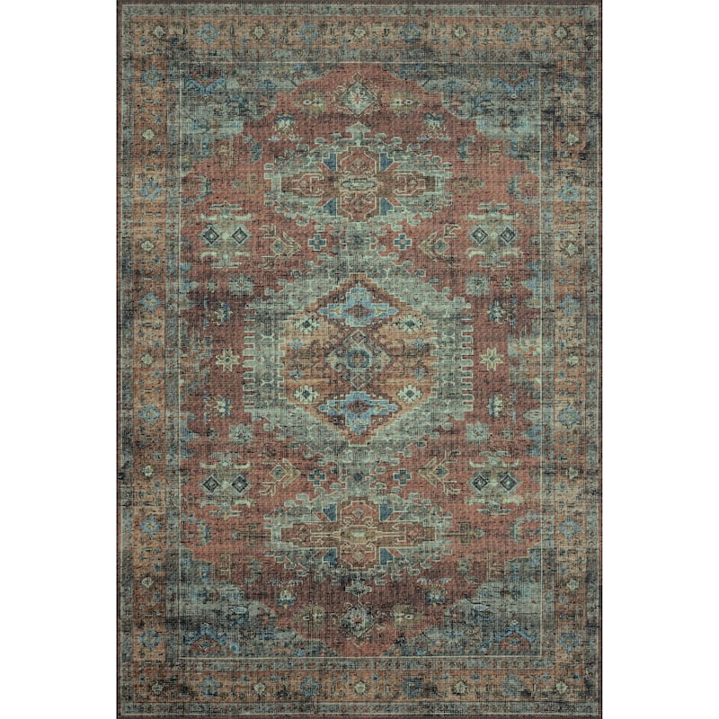 Alexander Home Leanne Traditional Distressed Printed Area Rug