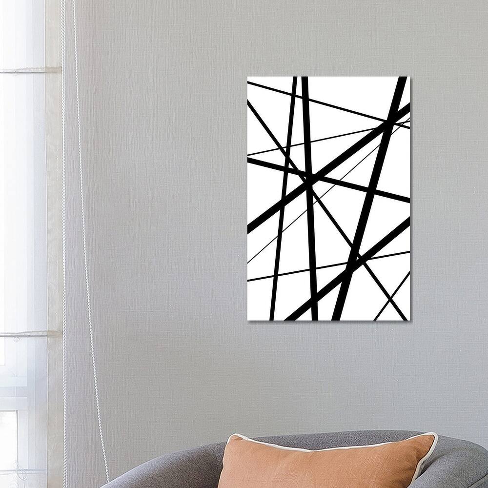 iCanvas "Black And White Geo Lines I" by Urban Epiphany Canvas Print
