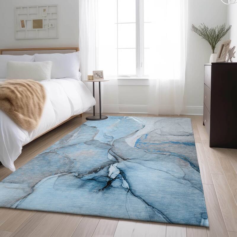 Premium Washable Super Soft Mayfield Rug - Blue - 10' x 14' - Rectangle
