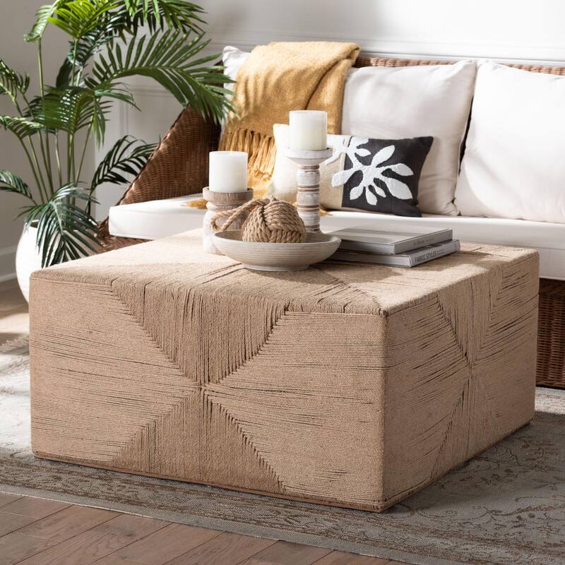 Nakita Japandi Natural Jute Coffee Table