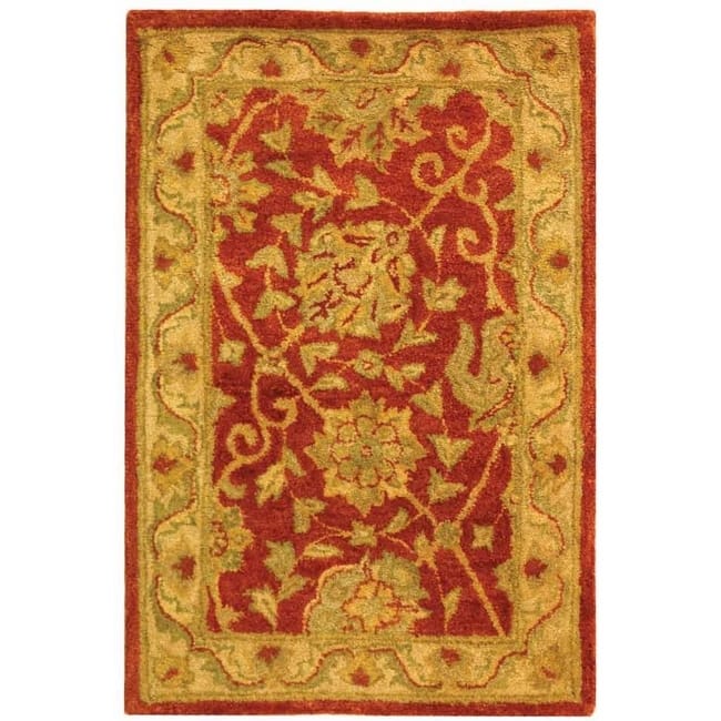 SAFAVIEH Handmade Antiquity Mazie Traditional Oriental Wool Rug - 2' x 3' - Rust