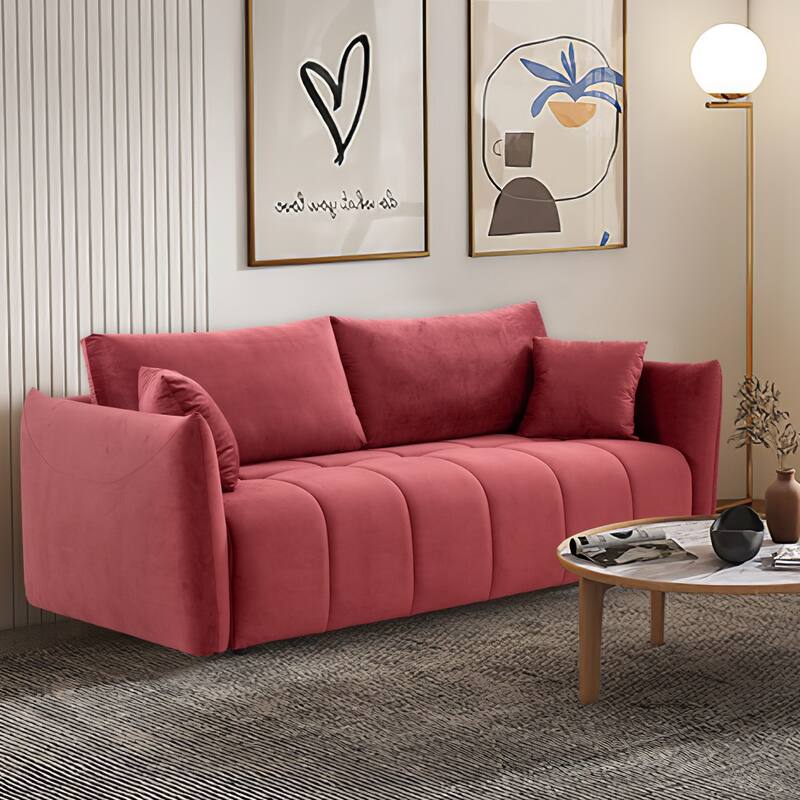 Mid-Century Modern 3-Seater Soft Sofa for Living Room, Apartment, Lounge, Bedroom